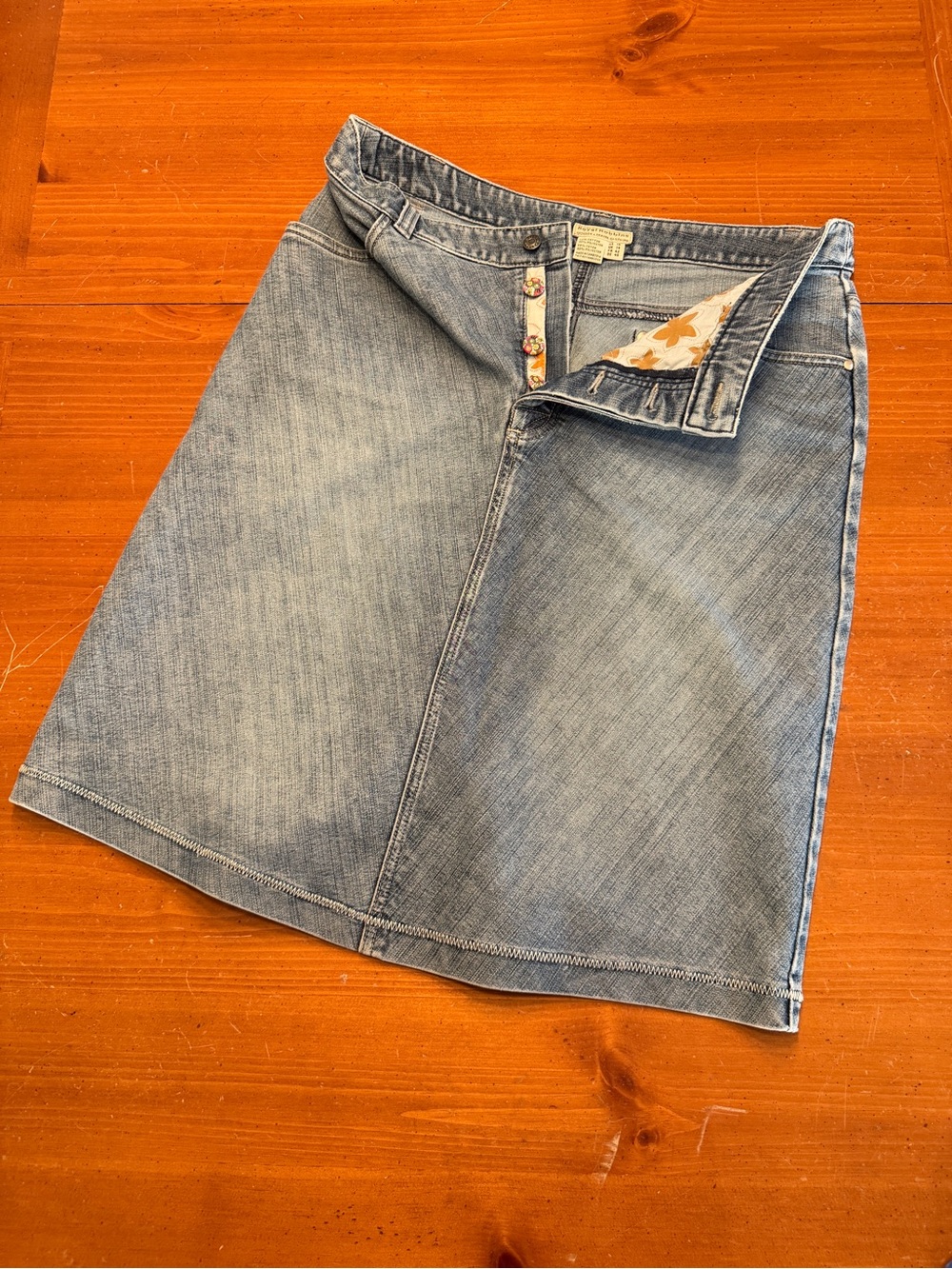 Royal Robbins Light Wash Denim A-Line Skirt